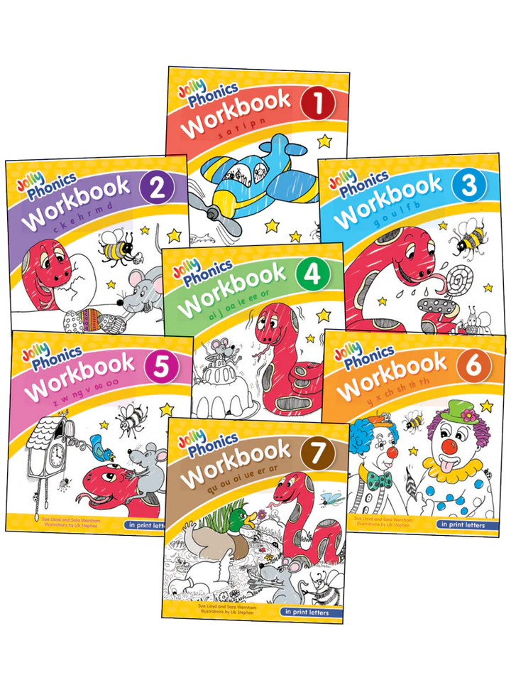 Jolly Phonics Workbooks, set of 1-7